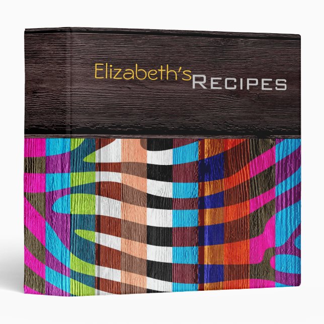 Classeur Bois moderne Zèbre Imprimer #5 (Devant/Côté)