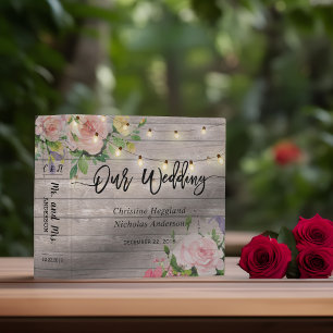 Classeur Bois rustique rose Floral String Album de mariage