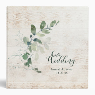 Classeur Bois vert Script Wedding planner Photos