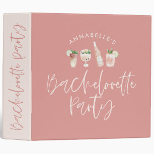 Classeur Boissons roses girly moderne douche nuptiale