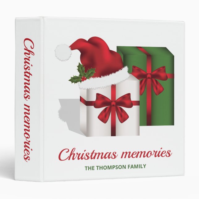 Classeur Boîtes Cadeaux Avec Chapeau De Père Noël - Souveni (Devant/Côté)