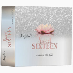 Classeur Bokeh élégant en lotus pailleté argent pour un Swe