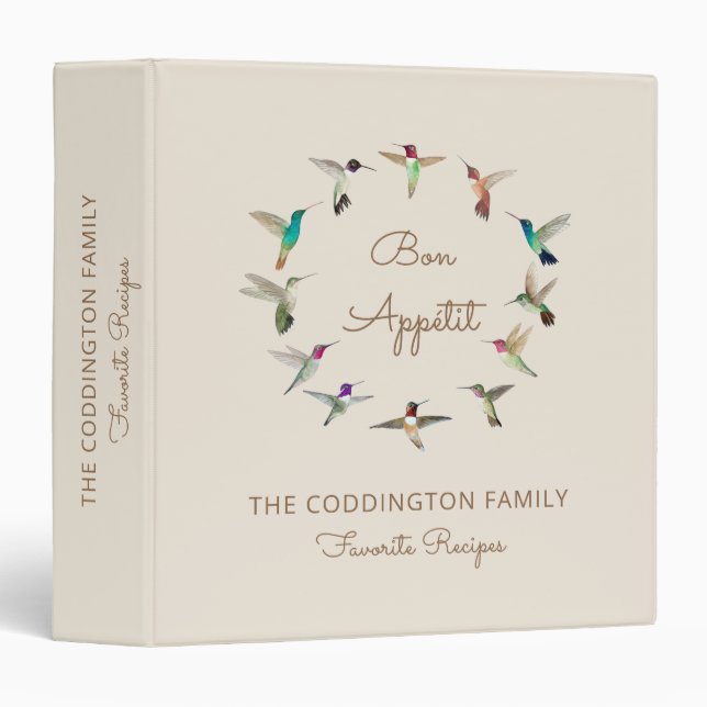 Classeur Bon Appétit California Hummingbirds Recette (Devant/Côté)