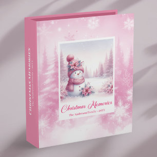 Classeur Bonhomme de neige rose rustique Cadeau pour enfant