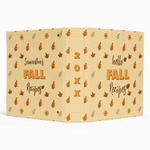 Classeur Bonjour Automne Feuilles Fleurs Motif Personnalisé
