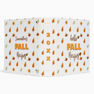 Classeur Bonjour Automne Feuilles Fleurs Motif Personnalisé