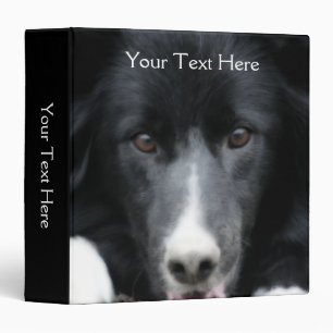 Classeur Bordure Collie visage chien personnalisé