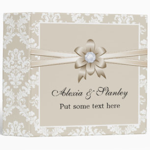 Classeur Bordure en damas avec wedding planner en ruban bei