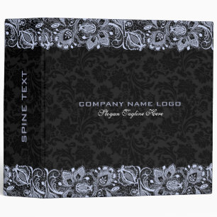 Classeur Bordure en dentelle noire et Damas