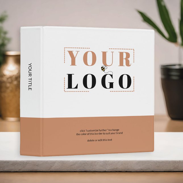 Classeur Bordure et titre de couleur personnalisée pour log (Logo Branded Ring Binders by Busy Business Bee)