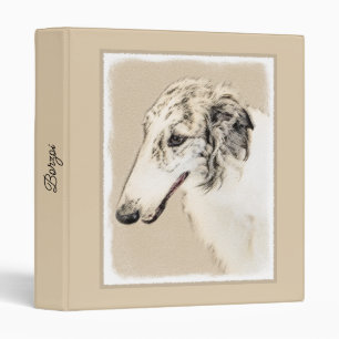 Classeur Borzoi (Argent Brindle) Peinture Chien Art origina