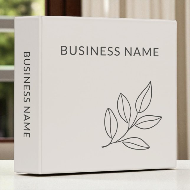 Classeur Botanique minimaliste rose pâle Petite entreprise (Créateur téléchargé)