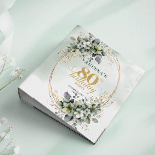 Classeur Botanique poussiéreux vert aquarelle 80e anniversa