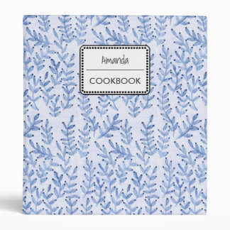 Classeur Botanique Vintage motif floral Nom Recettes