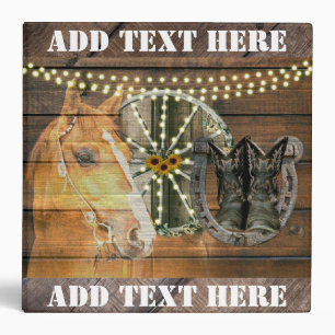 Classeur Bottes de cow-boy à roue Western Horse Horseshoe W