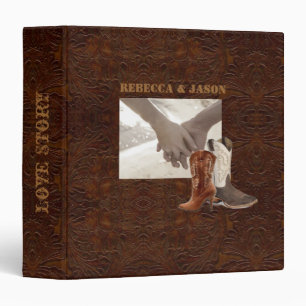 Classeur bottes de cowboy en cuir à outils mariage campagna