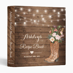 Classeur Bottes Rustiques Cowgirl Fête des mariées Florale