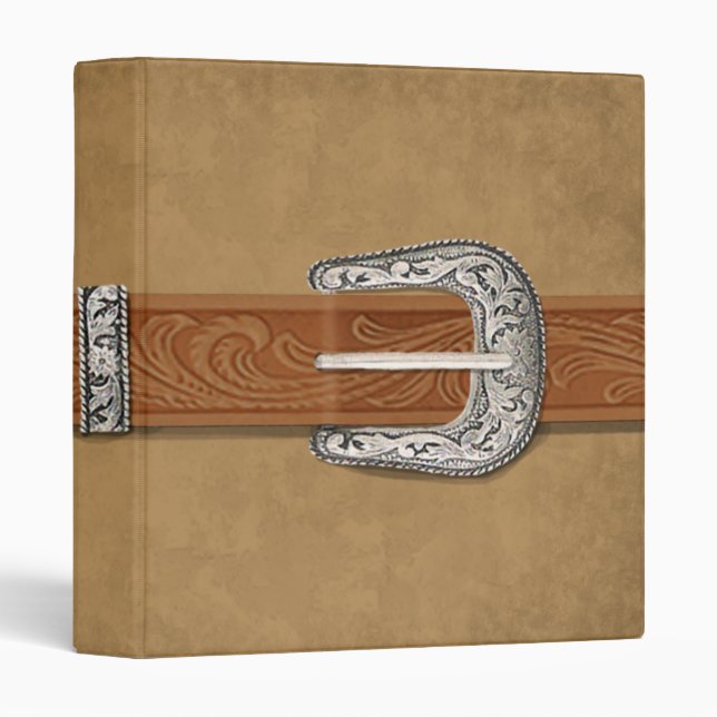 Classeur Boucle d'argent Tan Suede (Devant/Côté)