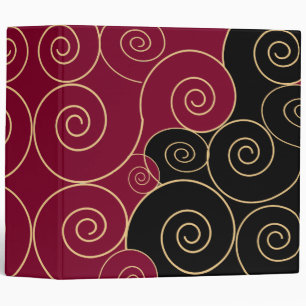 Classeur bouclé noir et rouge Girly