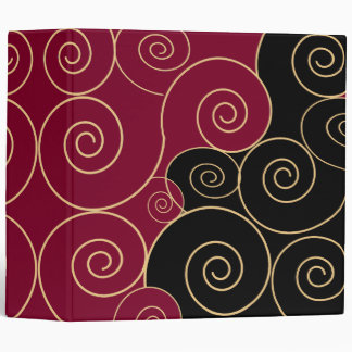 Classeur bouclé noir et rouge Girly