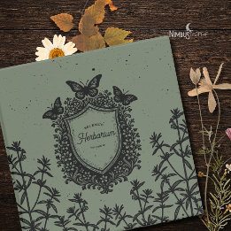 Classeur Bouclier Botanique Herbier Vert Sauge