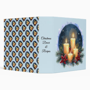 Classeur Bougie de Noël avec Poinsettias