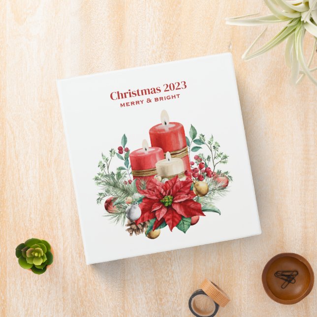 Classeur Bougies aquarelles et Noël de Poinsettia (In Situ)