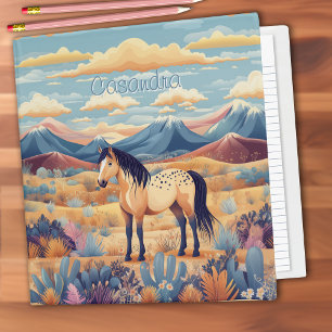 Classeur Boukskin Horse Girl Western Desert Cowgirl Cactus