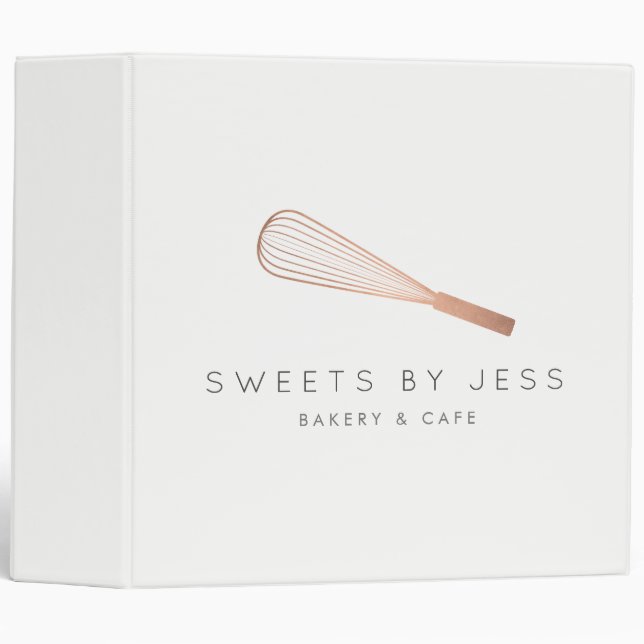 Classeur Boulangerie rose Gold Whisk (Devant/Côté)
