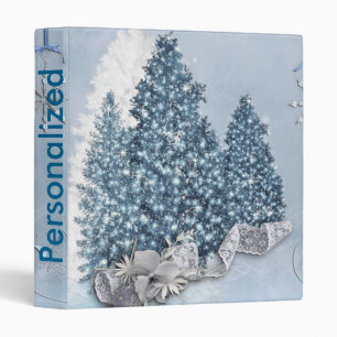 Classeur Boule blanche et bleu neige Joyeux Noël