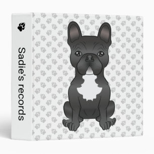 Classeur Bouledogue français en cartoon noir et blanc & Tex