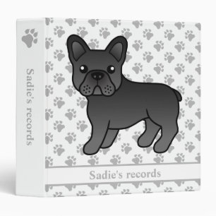 Classeur Bouledogue Français Noir Chien de Dessin Animé Mig