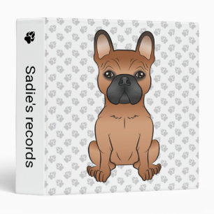 Classeur Bouledogue français rouge / Frenchie dessin animé 