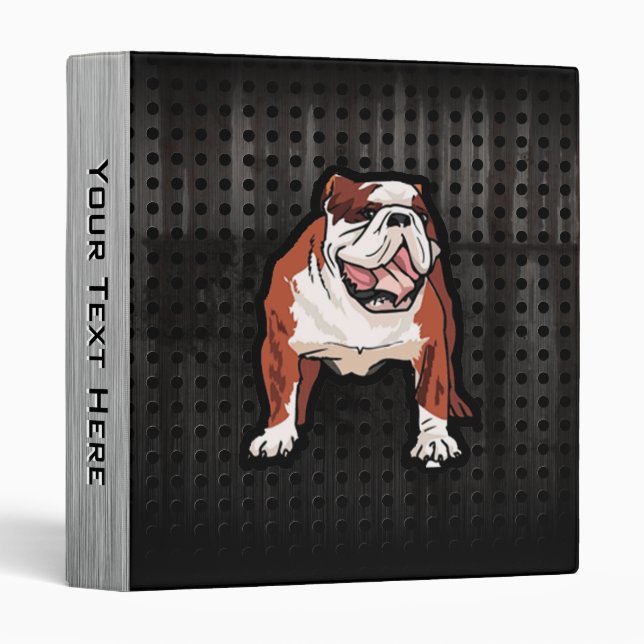 Classeur Bouledogue grunge (Devant/Côté)