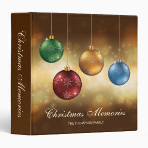 Classeur Boules de Noël Colorées Avec Texte Personnalisé