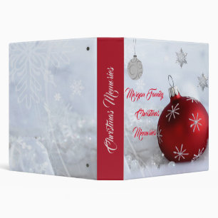 Classeur Boules de Noël rouges, flocons de neige de fêtes