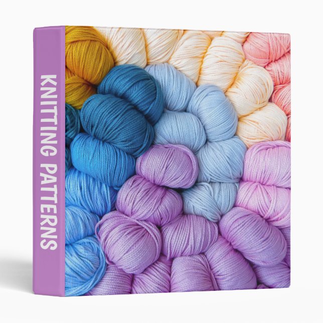 Classeur Boules de tricot en fil coloré (Devant/Côté)