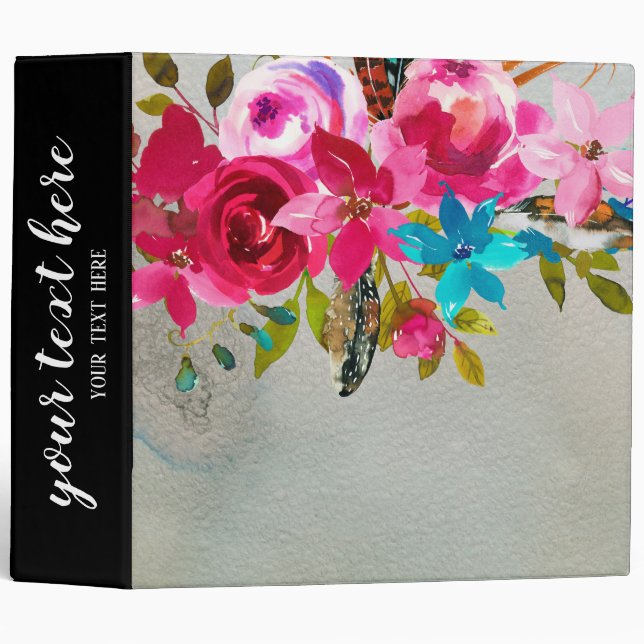 Classeur Bouquet de fleurs (Devant/Côté)