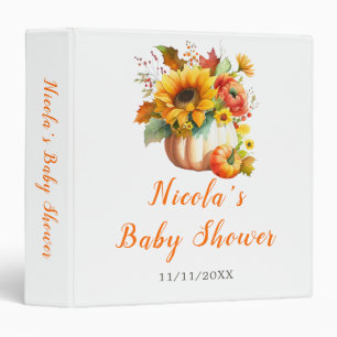 Classeur Bouquet de fleurs citrouilles Baby shower Album ph