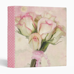 Classeur Bouquet rose et ruban rouillé