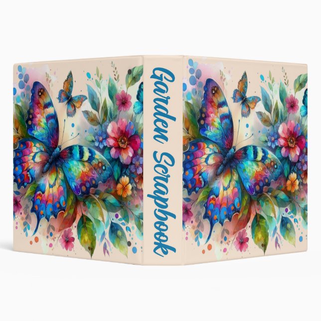 Classeur Bouteille d'aquarelle papillon Floral Garden (Arrière-plan)