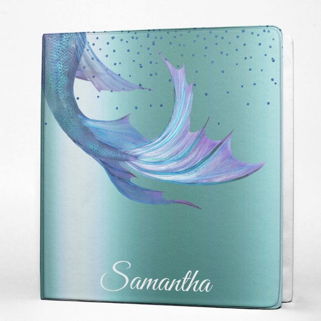 Classeur Bouteille de sirène bleue Diamant Personnalisé 3 B (Créateur téléchargé)