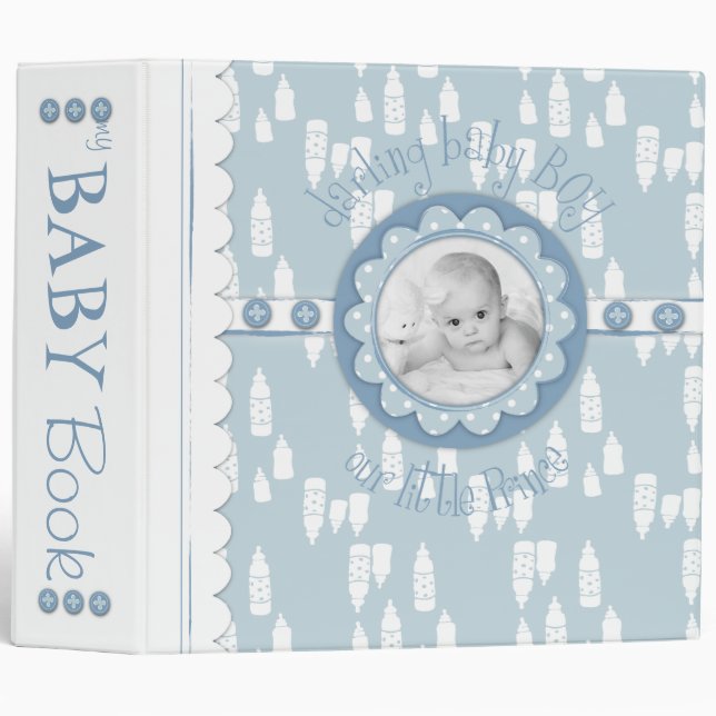 Classeur Bouteille et livre de mémoire de bébé de tétine (Devant/Côté)