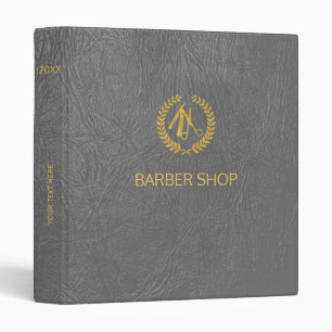 Classeur Boutique de coiffure de luxe en cuir gris foncé lo