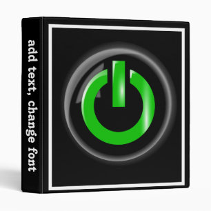 Classeur Bouton d'alimentation noir " Vert sur "