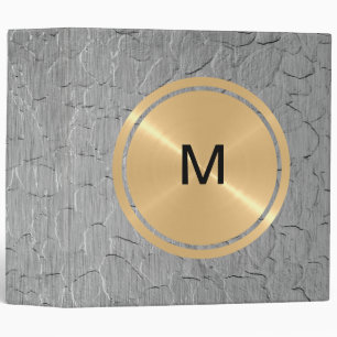 Classeur Bouton d'or et métal en acier inoxydable