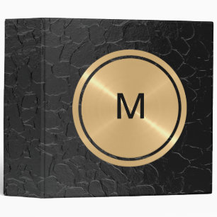Classeur Bouton d'or et métal en acier inoxydable noir