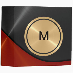 Classeur Bouton d'or et métal en acier inoxydable noir