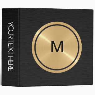 Classeur Bouton d'or et métal noir d'acier inoxydable