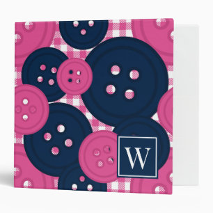 Classeur Boutons Prépa Navy & Rose Chaud Couture & Broderie